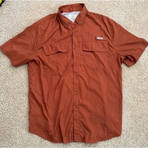 Ocean Coast‎ Mens Vented Fishing Shirt Size XL Coral UV30 Moisture Wick